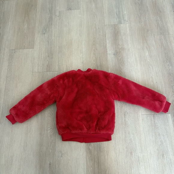 Epic Threads Kids Girls Coat Size 6X Red Faux Fur Bomber Jacket Ultra Soft Cozy - Picture 4 of 14